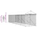 vidaXL Vonkajší koterec pre psov so strechou striebor. 2x10x2,5m oceľ