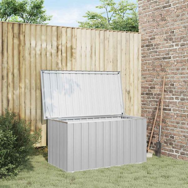 vidaXL Záhradný úložný box, sivý 129x67x65 cm