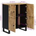 vidaXL Komoda so 4 dvierkami 60x33x75 cm masívny mangovník