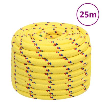 vidaXL Lodné lano žlté 20 mm 25 m polypropylén