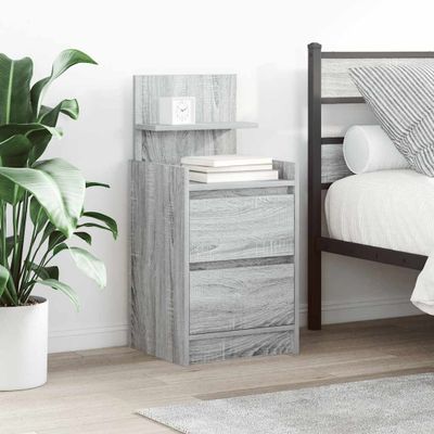 vidaXL Nočné skrinky s 2 zásuvkami 2 ks sivé sonoma 38x34x80 cm