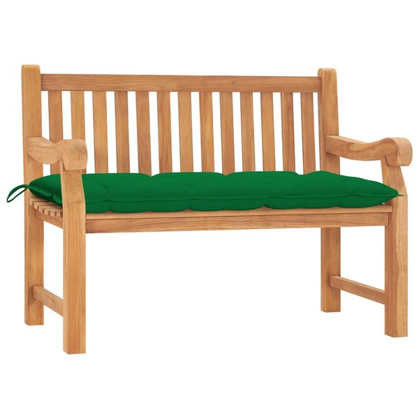 vidaXL Záhradná lavička s vankúšom 120 cm teakový masív