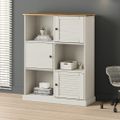 vidaXL Knižnica VIGO biela 90x35x114,5 cm masívna borovica