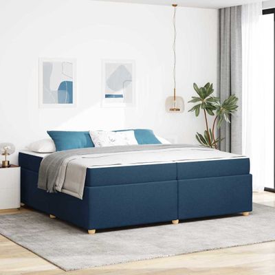 vidaXL Rám postele s matracmi Modrá 200 x 200 cm látka