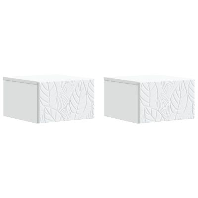 vidaXL Nástenný bočný stôl 2 pcs Biela 34,5 x 33 x 20 cm