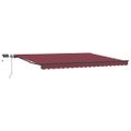vidaXL Ručne zaťahovacia markíza s LED burgundská 400x300 cm