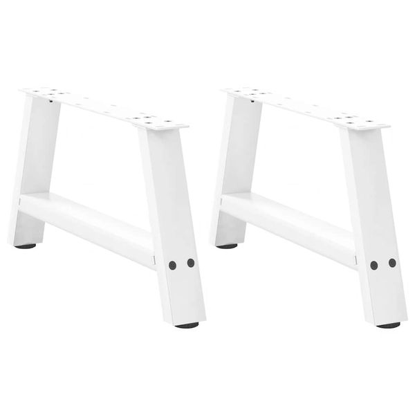 vidaXL Nohy konferenčného stolíka v tvare A, 2 ks, biele, 60 x (30-31) cm, oceľové