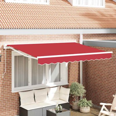 vidaXL Rám markízy Červená 350 x 200 cm Polyester s PU povrchom
