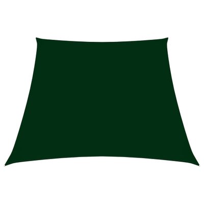vidaXL Tieniaca plachta, oxford, lichobežníková 2/4x3 m, tmavozelená