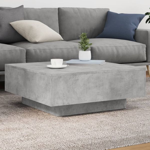 vidaXL Konferenčný stolík betónový sivý 80x80x31cm drevotrieska