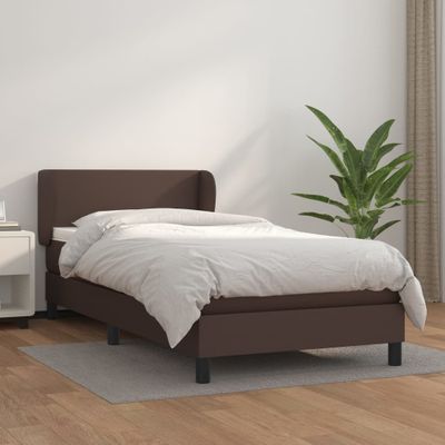vidaXL Boxspring posteľ s matracom hnedá 90x190 cm umelá koža