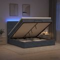 vidaXL Ottoman posteľ s matracom a LED Tmavosivá 140 x 190 cm Zamat