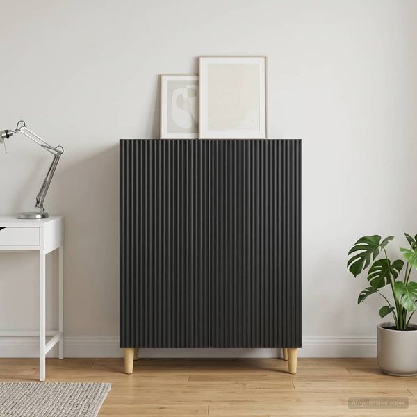 vidaXL Servírovacia skriňa Čierna 66 x 34,5 x 90 cm Kompozitné drevo