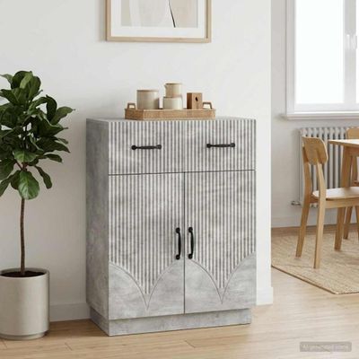 vidaXL Servírovacia skriňa so zásuvkou Betónovo sivá 66 x 34,5 x 87 cm