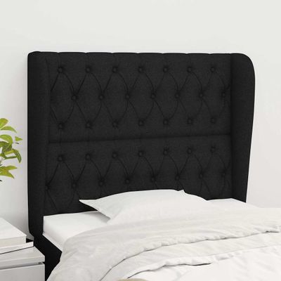 vidaXL Čelo postele so záhybmi čierne 103x23x118/128 cm látka