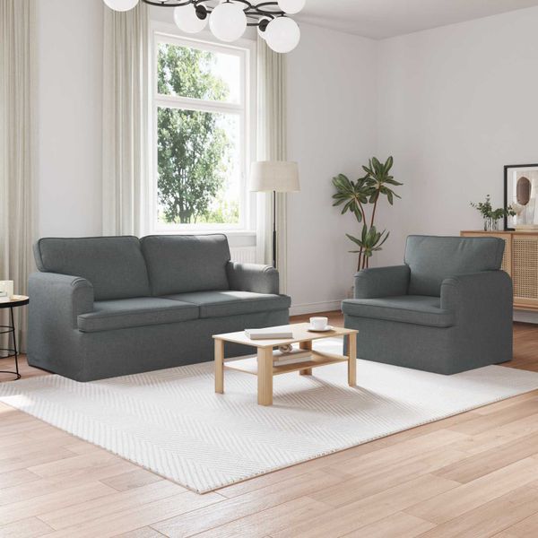 vidaXL Sada pohoviek 2 pcs Tmavo šedá 162 x 80 x 85 cm látka