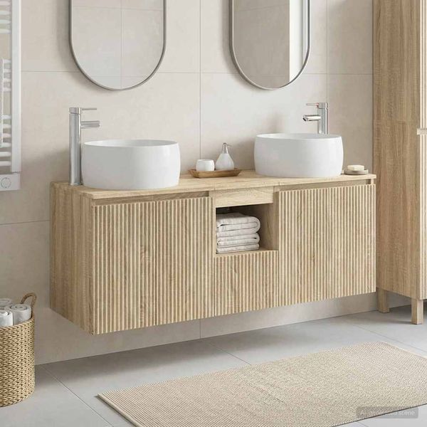 vidaXL Set kabinetov do kúpeľne 3 ks Dub sonoma 49,5 x 44,5 x 66 cm
