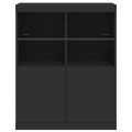 vidaXL Komoda s LED svetlami čierna 81x37x100 cm