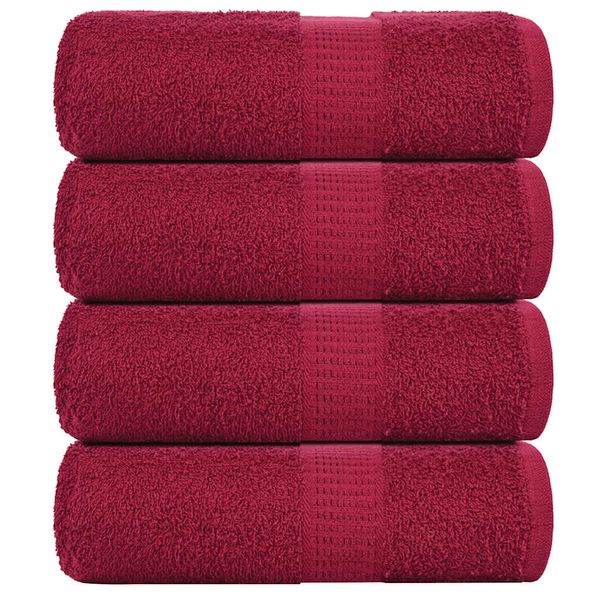 vidaXL Uteráky pre hostí FROGN 4 ks bordové 30x50 cm 360 g/m²