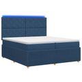 vidaXL LED boxspring posteľ s matracom Modrá 200 x 200 cm Látka