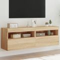 vidaXL TV nástenné skrinky s LED svetlami 2 ks dub sonoma 60x30x40 cm