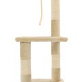 vidaXL Škrabadlo pre mačky so sisalovými stĺpikmi, 109 cm, béžové