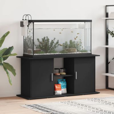 vidaXL Stojan na akvárium čierny 121x41x58 cm kompozitné drevo