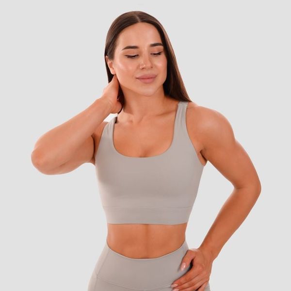 Športová podprsenka Cut-Out grey - GymBeam, veľkosť XXL, veľkosť oblečenia XXL