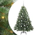 vidaXL Umelý vianočný stromček s 150 LED-i Zelená 150 cm PE a PVC