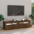 vidaXL TV skrinky s LED svetlami 2 ks hnedý dub 75x35x40 cm