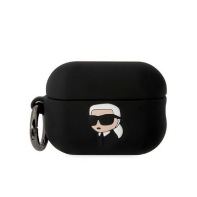 Púzdro Karl Lagerfeld pre Airpods Pro 2 KLAP2RUNIKK čierna 3D Silikón NFT Karl