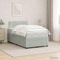 vidaXL Posteľ boxspring s matracom Svetlosivá 120 x 200 cm Zamat