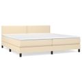 vidaXL Boxspring posteľ s matracom krémová 200x200 cm látka