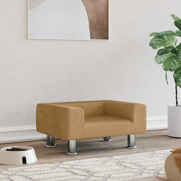 vidaXL Pelech pre psa hnedý 50x40x26,5 cm zamat