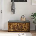 vidaXL Predsieňová lavica s vankúšom Údený Dub 100 x 38 x 46 cm