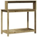 vidaXL Stôl na presádzanie s policami 108x50x109,5 cm impregn.borovica