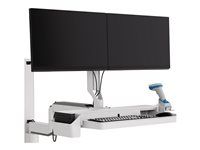 Upevňovací komponent (oblúk) - pre 2 LCD displeje - biela - veľkosť obrazovky: až 24"