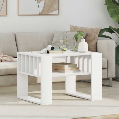 vidaXL Konferenčný stolík Biela 66 x 49,5 x 45 cm Kompozitné drevo