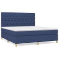 vidaXL Posteľný rám boxspring s matracom modrý 160x200 cm látka