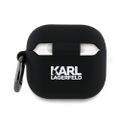 Obal Karl Lagerfeld pre AirPods 4 Silikónový Karl & Choupette Head 3D čierny