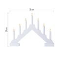 LED svietnik drevený biely, 29 cm, 2x AA, vnútorný, teplá biela, časovač