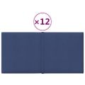 vidaXL Nástenné panely 12 ks modré 30x15 cm látkové 0,54 m²
