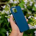 Saténové puzdro pre Samsung Galaxy S23 Plus tmavomodré
