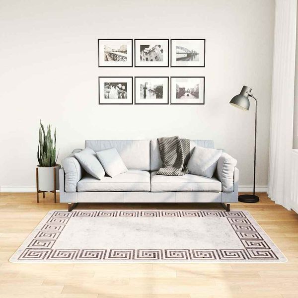 vidaXL Prateľný koberec 120x180 cm bledobéžový
