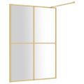 vidaXL Sprchová zástena s priehľadným ESG sklom, zlatá 140x195 cm
