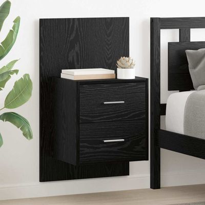 vidaXL Nástenná nočná skrinka 2 pcs Čierny dub 48,5 x 32,5 x 80 cm
