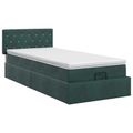 vidaXL Polohovací postel s matrací Tmavozelená 100 x 200 cm Zamat