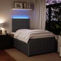 vidaXL Posteľný rám boxspring s matracom tmavosivý 90x190 cm zamat