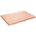 vidaXL Kúpeľňová doska bledohnedá 80x60x(2-4) cm ošetrený masív