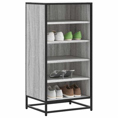 vidaXL Regál na topánky sivý sonoma 48x38x97,5 cm, kompozitné drevo
